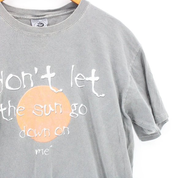 Vintage Authentic Pigment Shirt Mens Gray Short Sleeve Elton John Cotton Large L - Picture 2 of 8